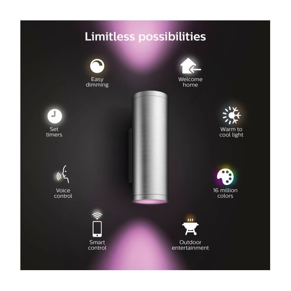 Philips Hue Appear Wall Light Inox 2Pack