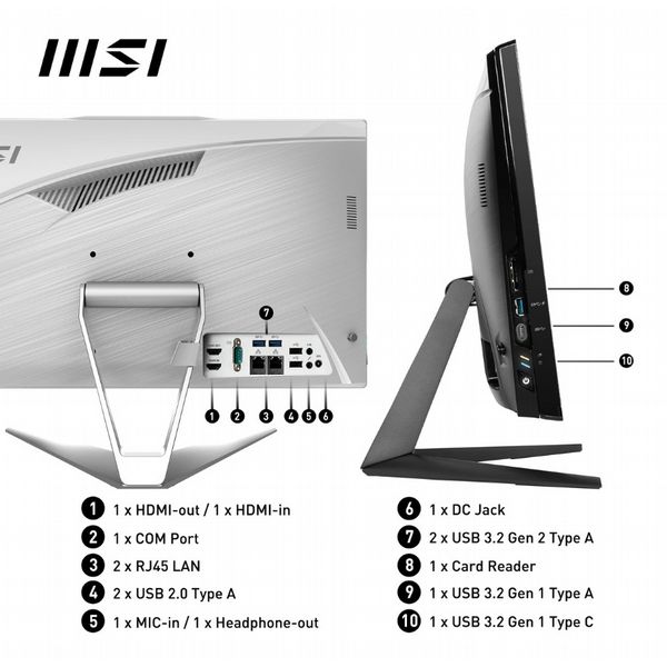 MSI PRO AP222T 13M G7400 4GB 128GB W11P All In One PC