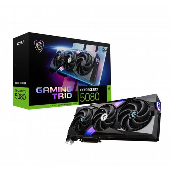 MSI GAMING GEFORCE RTX 5080 16G TRIO OC, GeForce RTX 5080, 16 GB, GDDR7, 256 bit, 7680 x 4320 pixels, PCI Express x16 5.0