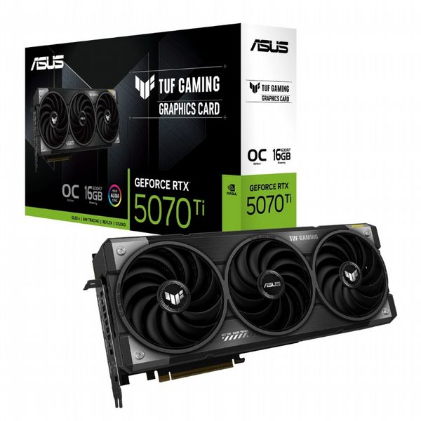 ASUS TUF Gaming TUF-RTX5070TI-O16G-GAMING, GeForce RTX 5070 Ti, 16 GB, GDDR7, 256 bit, 7680 x 4320 pixels, PCI Express 5.0