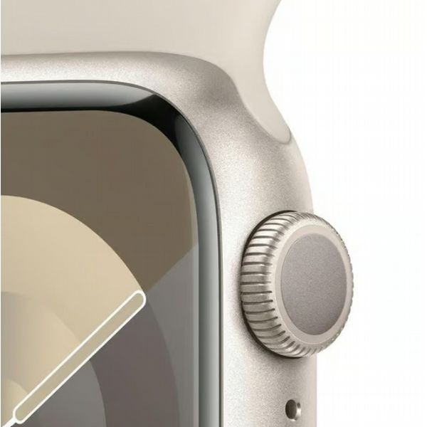 Refurbished Apple Watch S9 45mm Starlight case, White Strap. Grade A