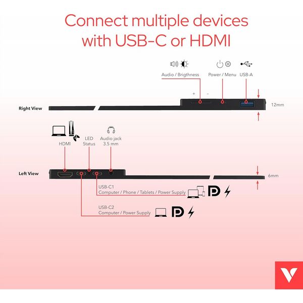 Verbatim Portable Touchscreen Monitor Full HD 1080p 15.6\