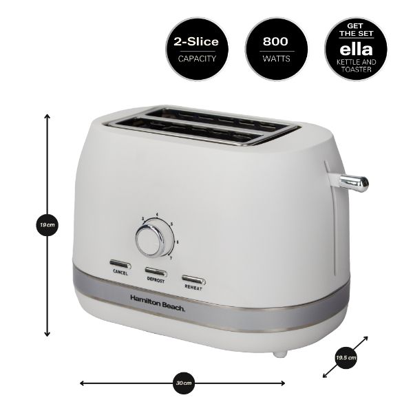 Hamilton Beach Ella Kitchen Bundle White - Kettle,  2 Slice Toaster, Microwave & Filter Coffee Machine