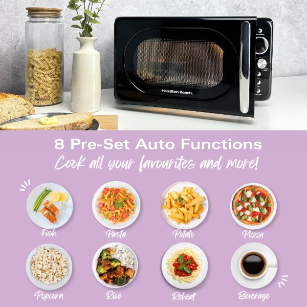 Hamilton Beach Ella Kitchen Bundle Black - Kettle,  2 Slice Toaster, Microwave & Filter Coffee Machine