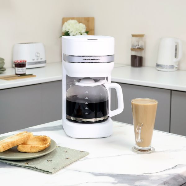 Hamilton Beach Ella Kitchen Bundle White - Kettle,  2 Slice Toaster, Microwave & Filter Coffee Machine