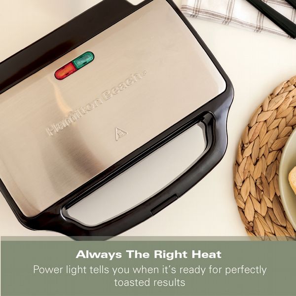 Hamilton Beach Essential Kettle, 2 Slot Toaster, Deep Fill Sand wich Toaster and 1.8L Slow Cooker - Silver