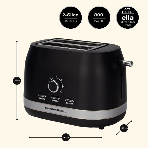 Hamilton Beach Ella Kitchen Bundle Black - Kettle,  2 Slice Toaster, Microwave & Filter Coffee Machine