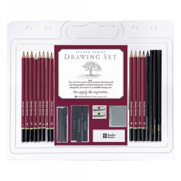 Peter Pauper Studio Series 25-Piece Sketch & Drawing Pencil Set