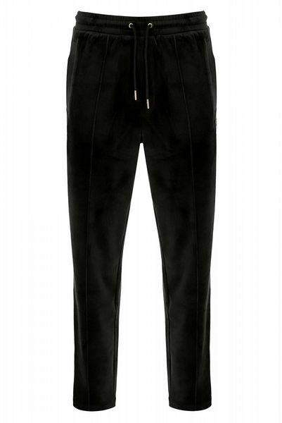 Fila - Falken Pant - Velour Track Pant With Pin Tuck- Black XS
