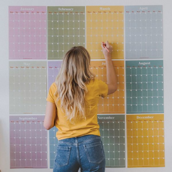 Large Monthly Undated A3 Wall Planner | 12 Pages | Pastels