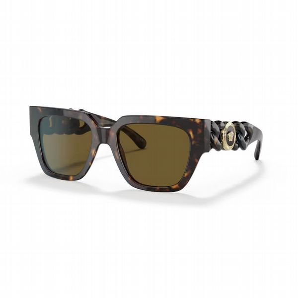 Versace Havana Frame With Dark Brown Lens - Size Small