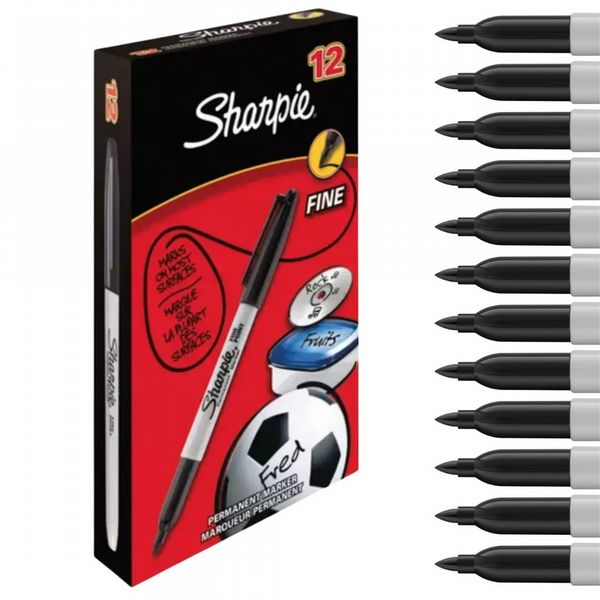 Sharpie Fine Marker Black S0810930 - Pack of 12