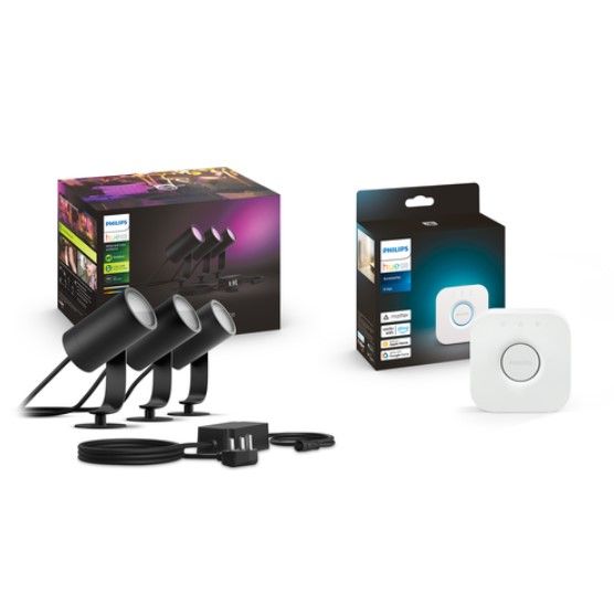 Philips Hue Lily Outdoor Spotlight Base Kit with Bridge Starter kit